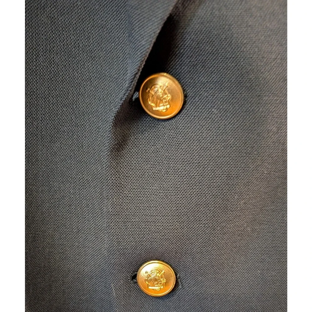 CHAPS by Ralph Lauren Blazer Navy Wool Sport Coat Gold‎ buttons Size 38 EUC